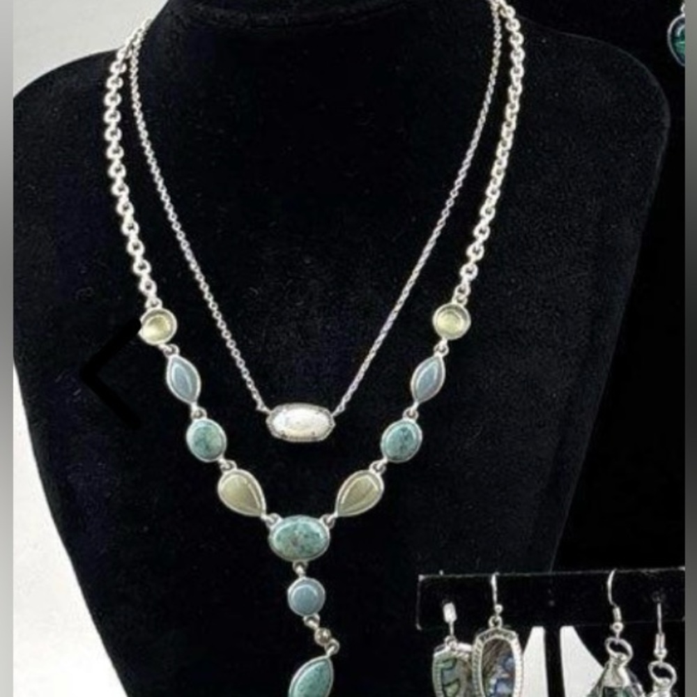 Chic Silver and Turquoise Necklace